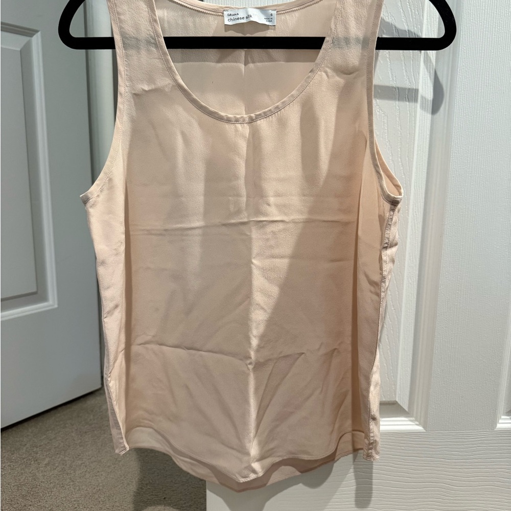 Grana Light Pink Silk Tank Top